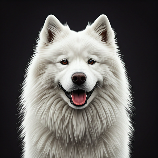Smiling Samoyed dog